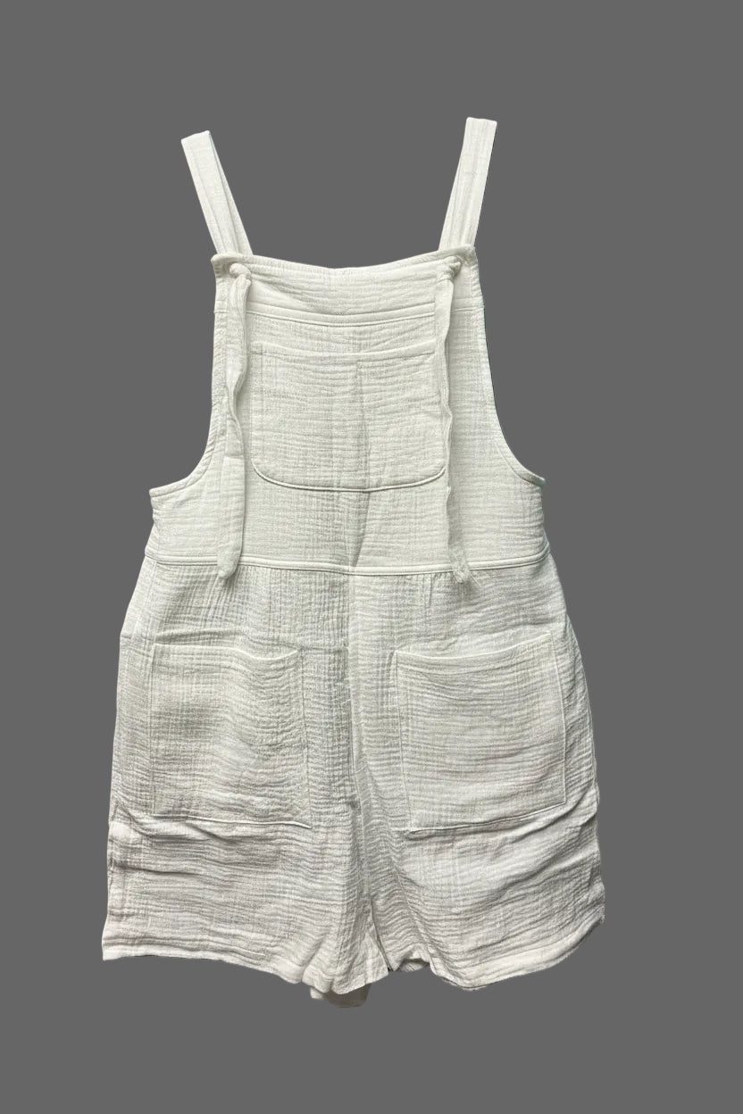 Zenana Woven Gauze Overall Shorts