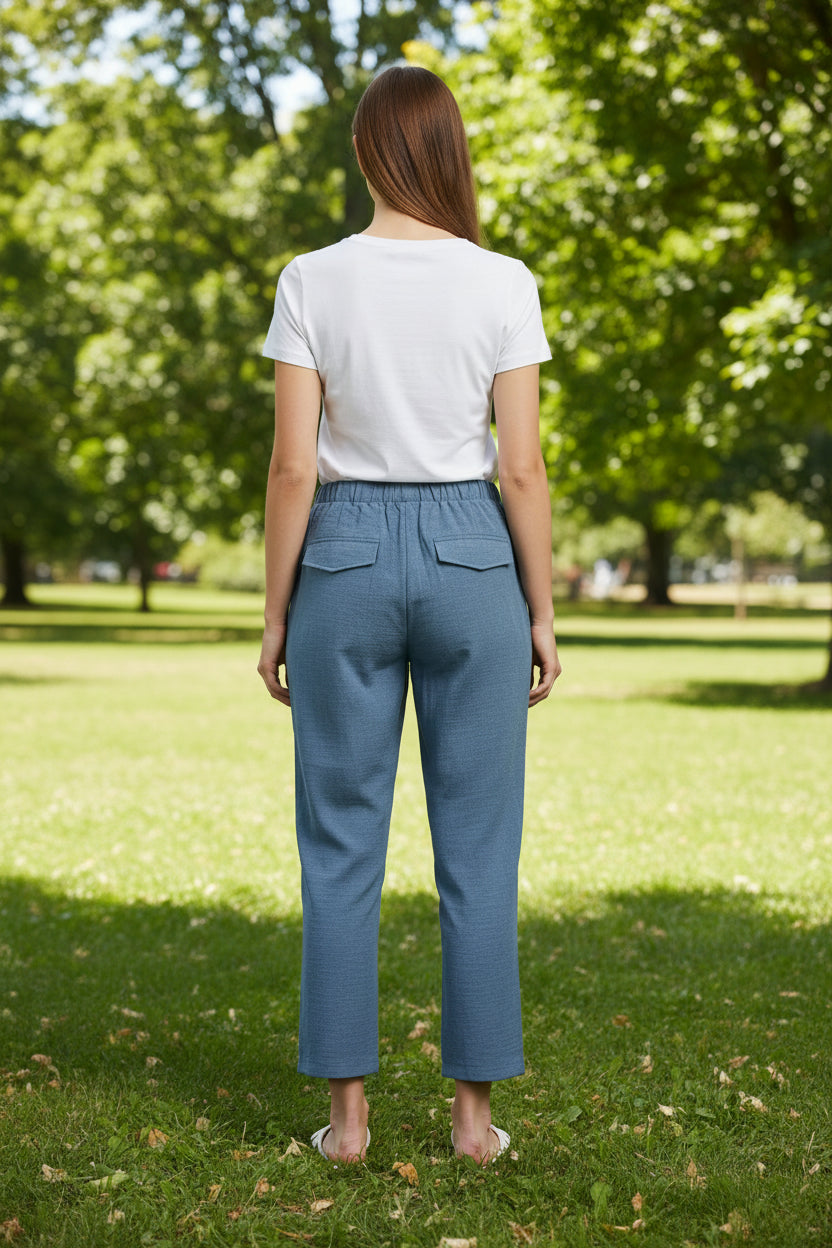 Zenana Linen Pants with Drawstring