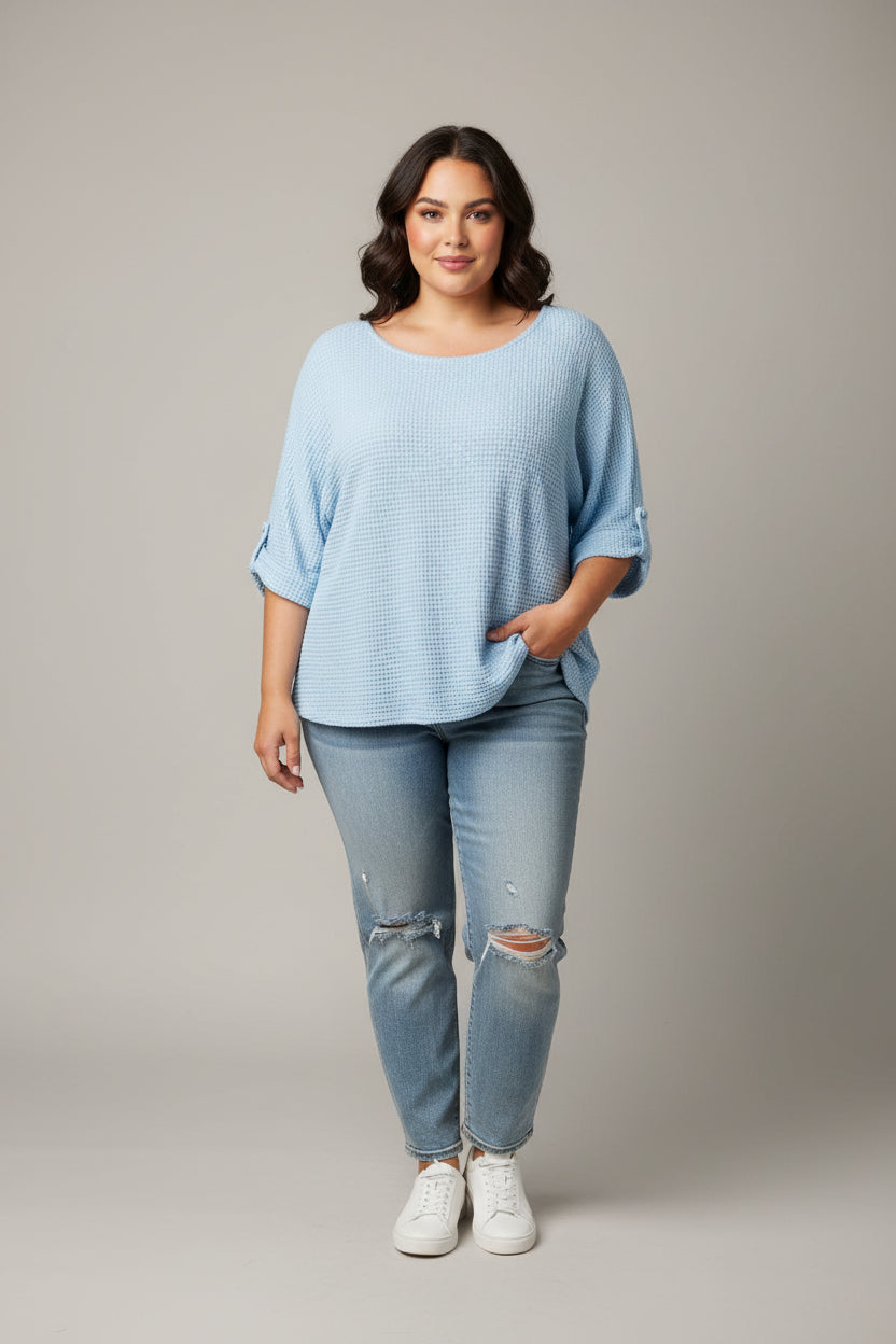 Andree Plus Size Waffle Knit Top