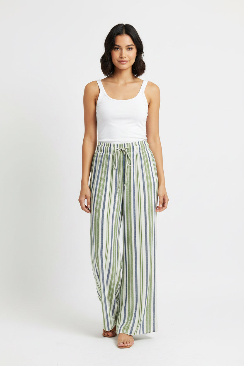 Satin Feel Stripe Pant