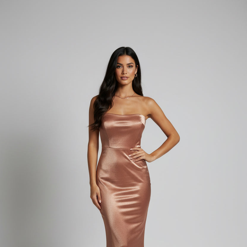 Fate Satin Strapless Dress