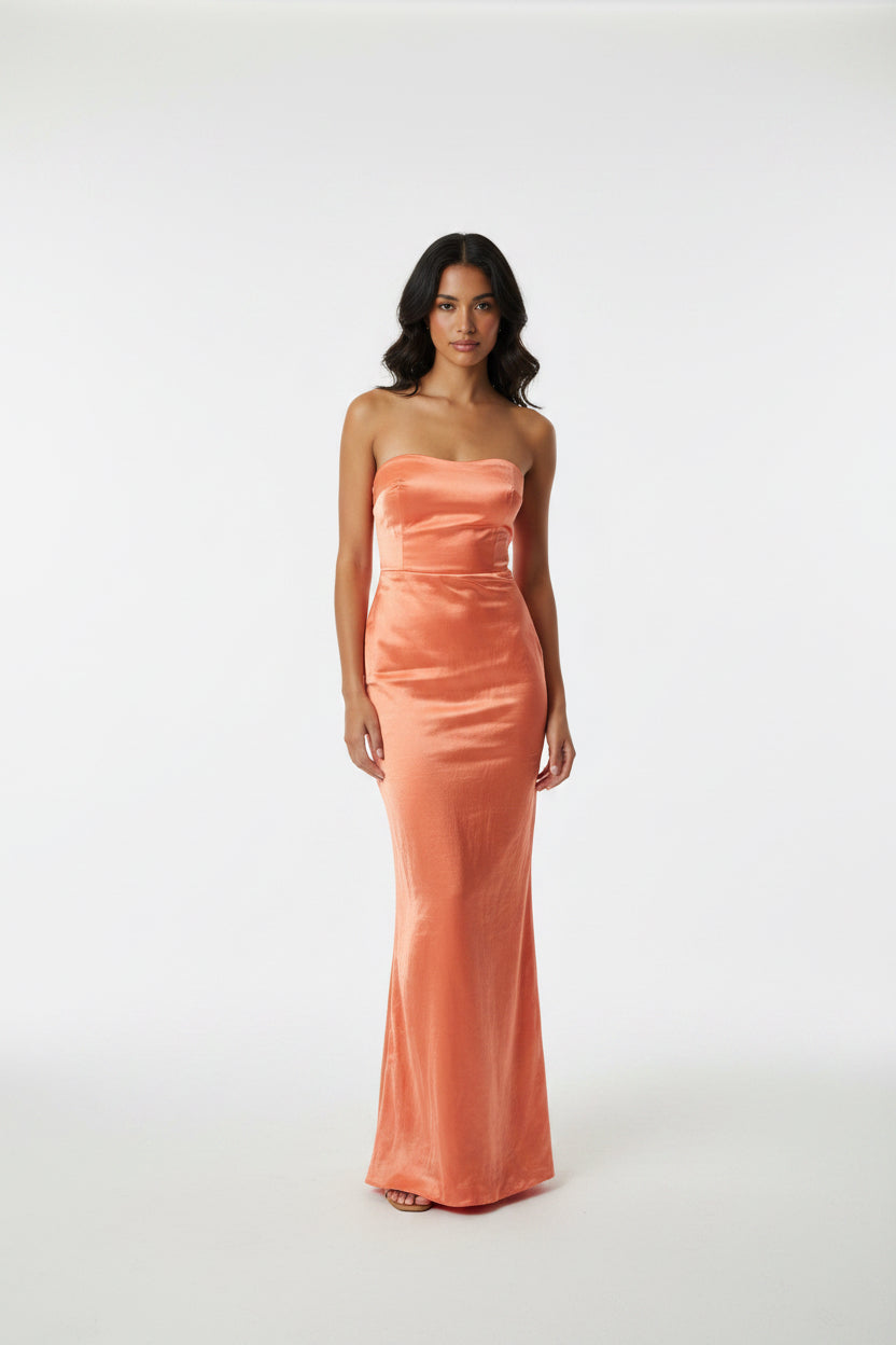 Fate Satin Strapless Dress