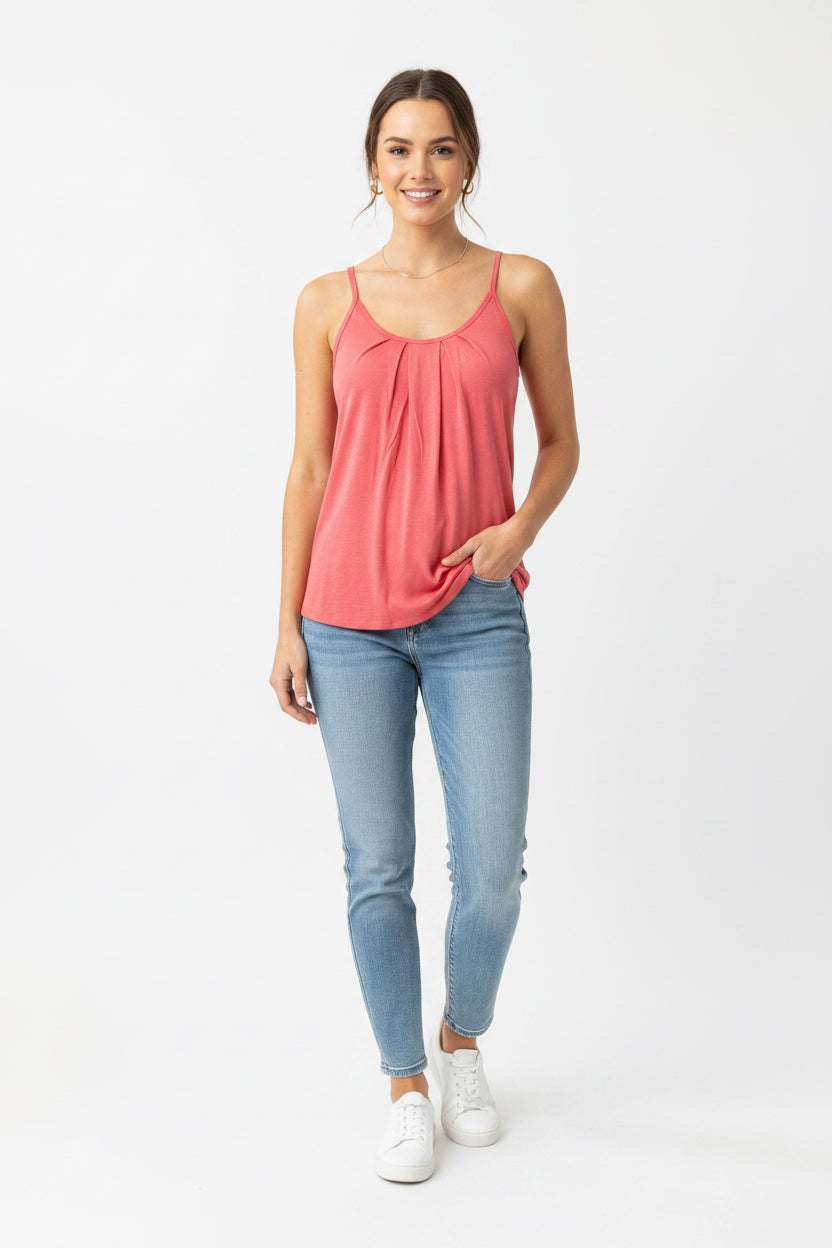 Zenana Front Pleated Tank Top