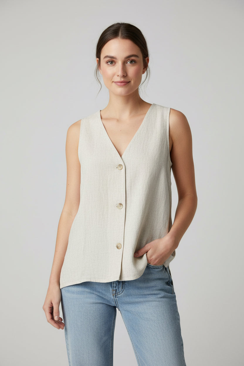 Zenana Button Vest