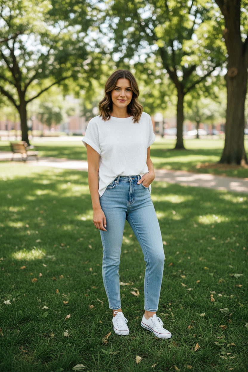Zenana Double Gauze Roundneck Tee