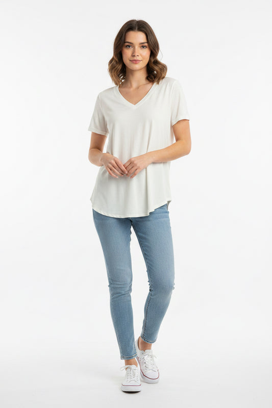 Zenana White Short Sleeve Top