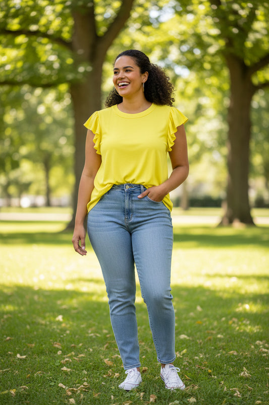 Dear Scarlett Plus Size Ruffle Sleeve Top