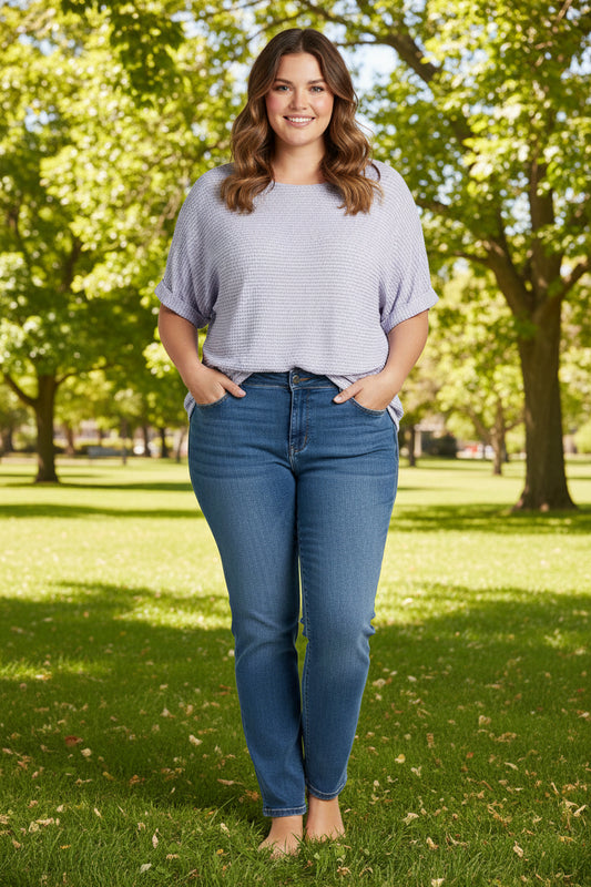Andree Plus Size Waffle Knit Top