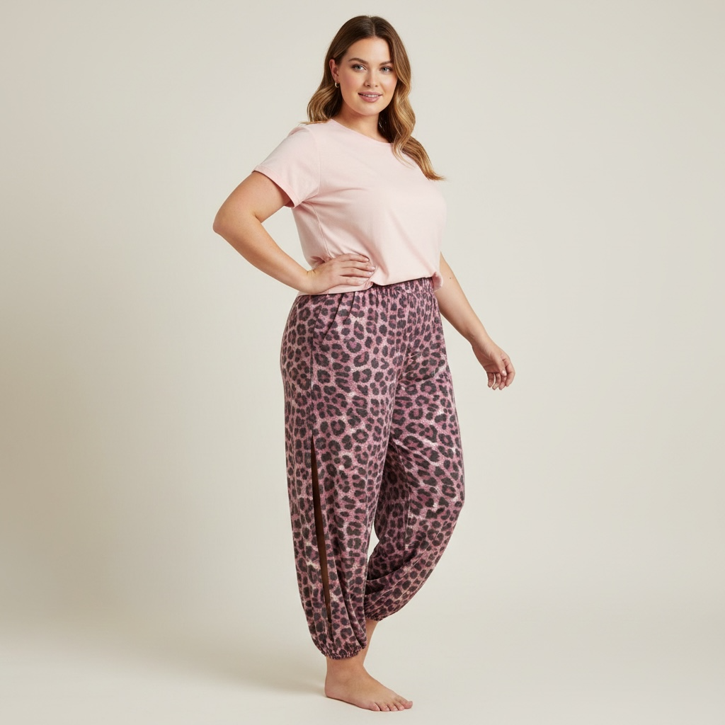 Zenana Split Leg Cheetah Pants