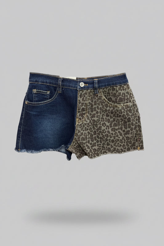 Umgee Leopard Denim Short