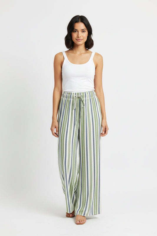 Satin Feel Stripe Pant