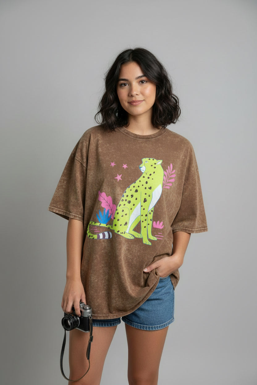 Fantastic Fawn Cougar Tee with Stone Accents