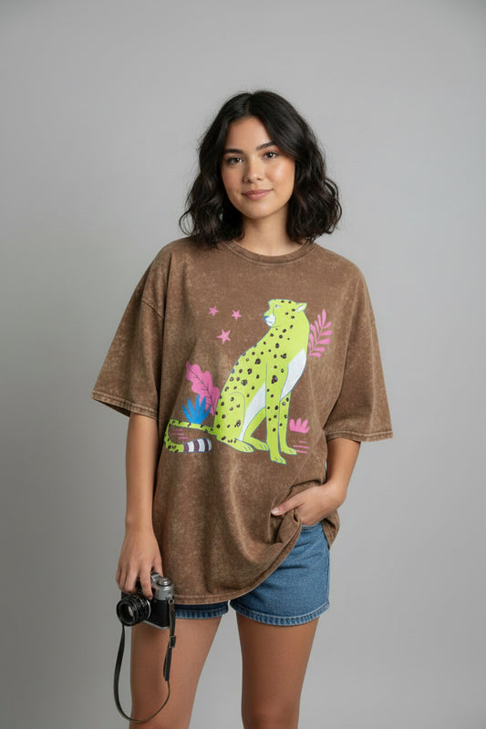 Fantastic Fawn Cougar Tee with Stone Accents
