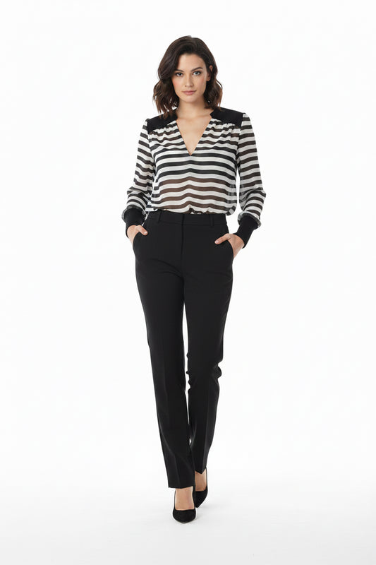 Lauren Conrad 3/4 Sleeve Stripe Blouse