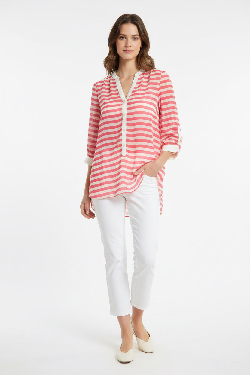 Lauren Conrad 3/4 Sleeve Stripe Blouse