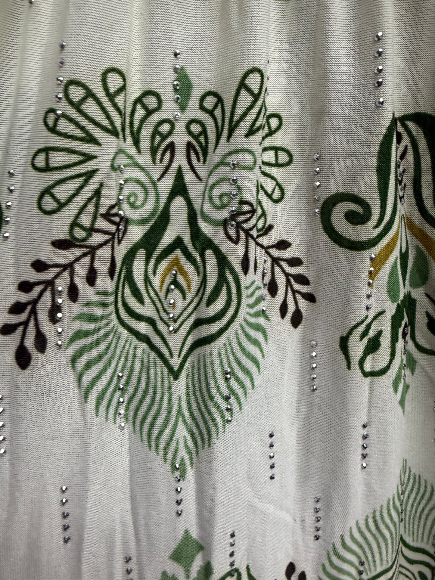 Sparkle Patterned Wide Leg Cotton Pant